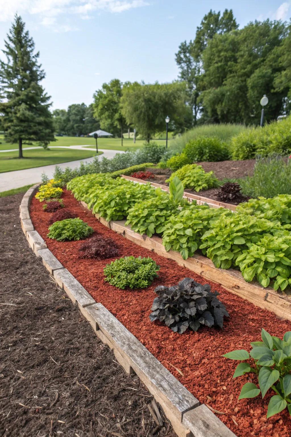 Enhance your garden's charm with vibrant mulch beds.