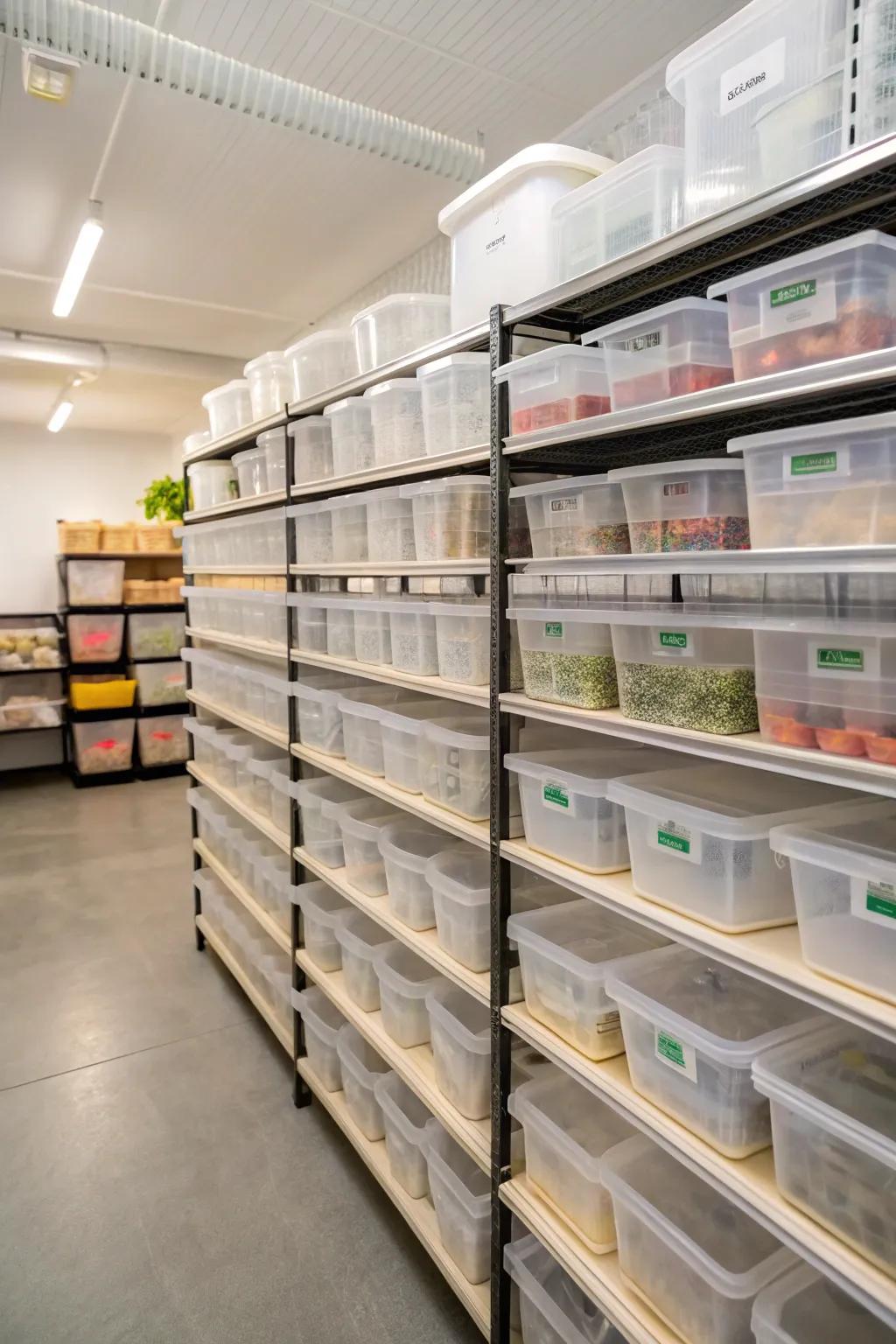 With clear containers it's simple to see what's inside.