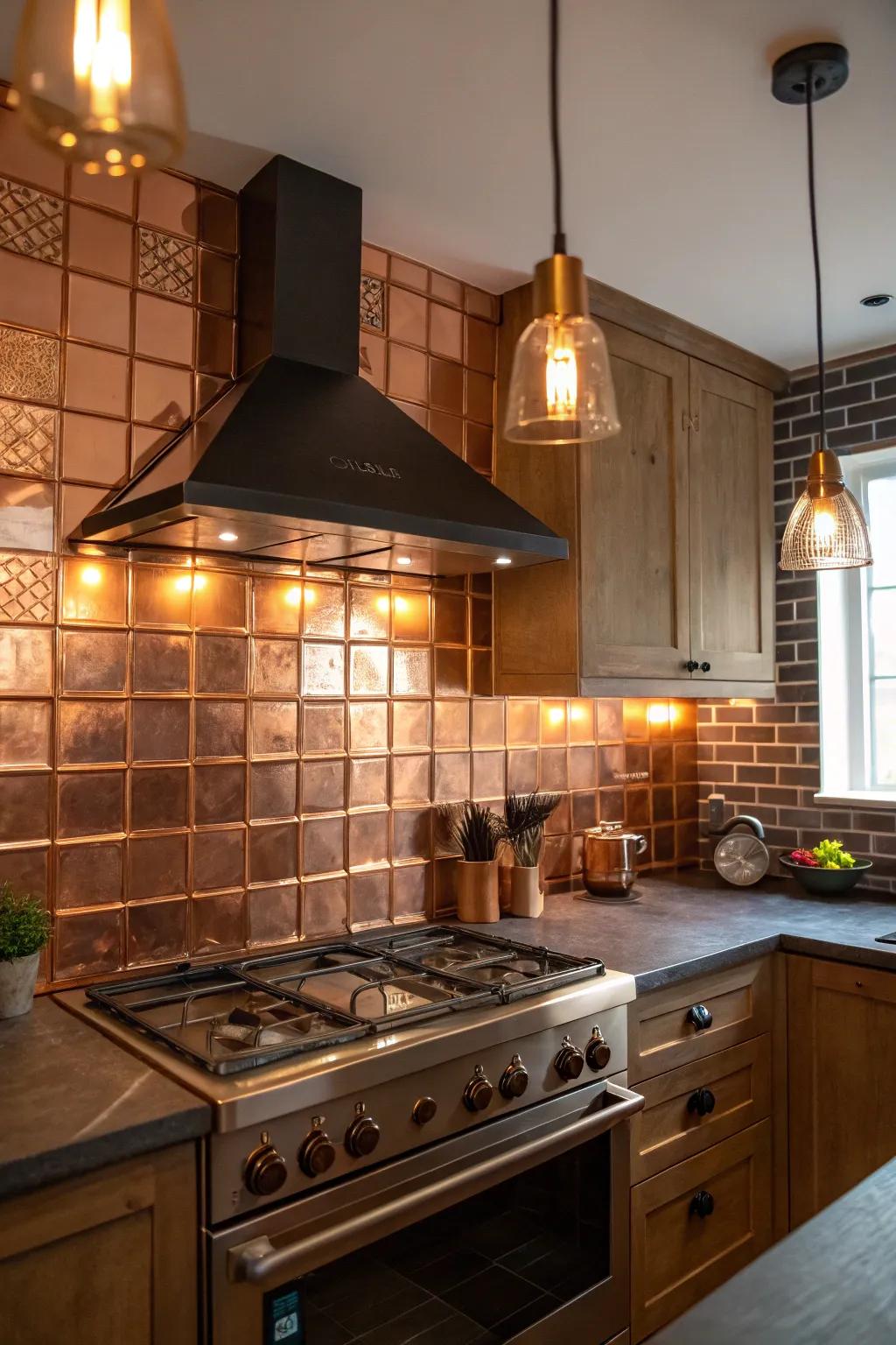 Metallic embellishments enhance the elegance of your kitchen space.