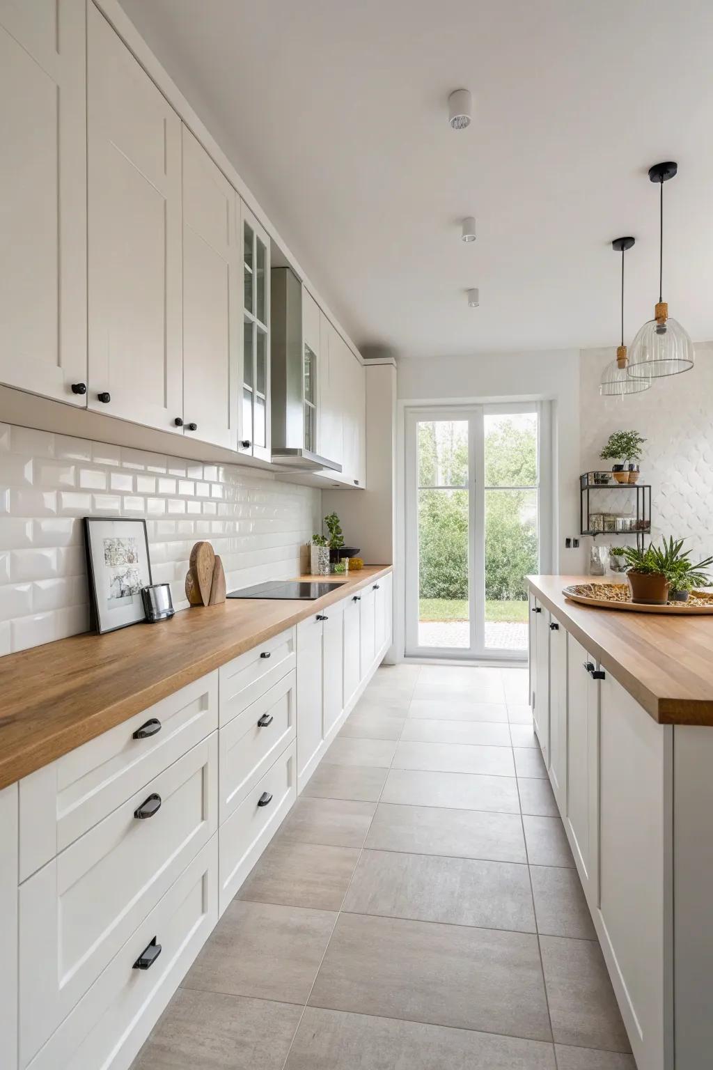 A minimalist blueprint enhances space and fosters a tranquil cooking zone.