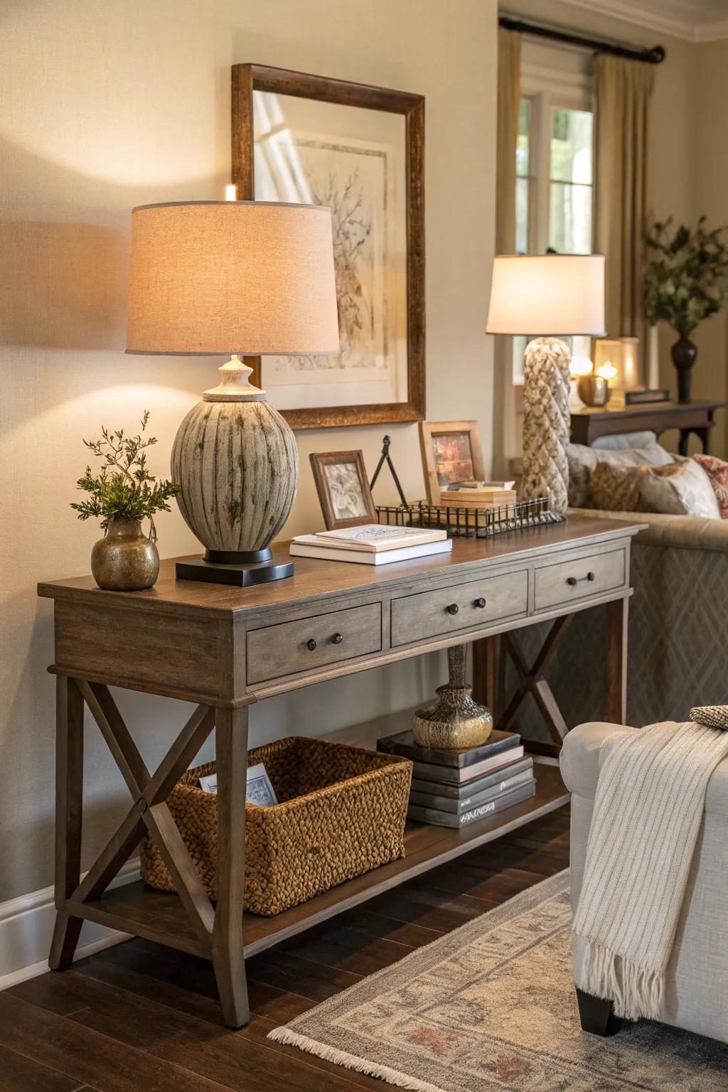 Versatile furniture maximizes both space and functionality.