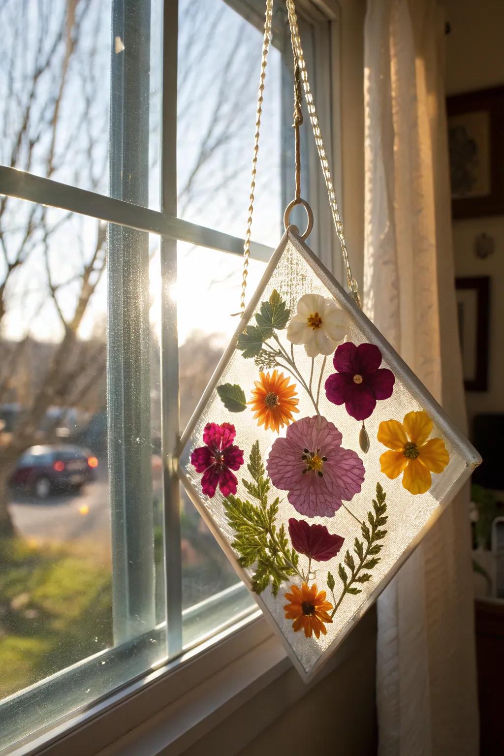 Nature's beauty encased in a floral prism.