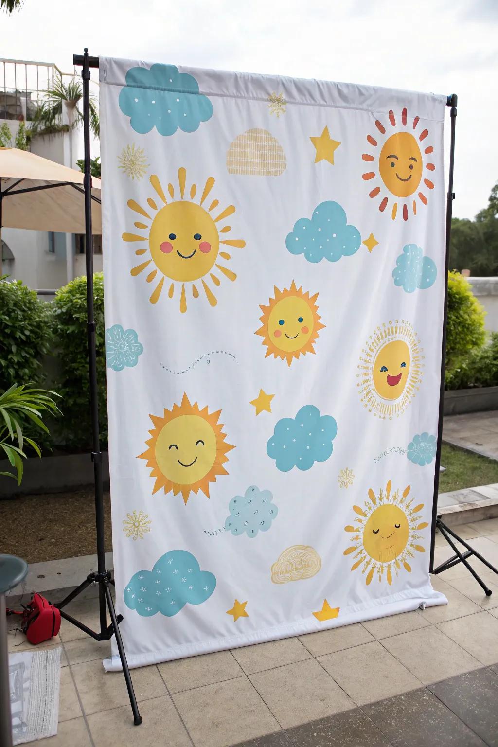 An enchanting solar-inspired backdrop perfect for capturing keepsakes.