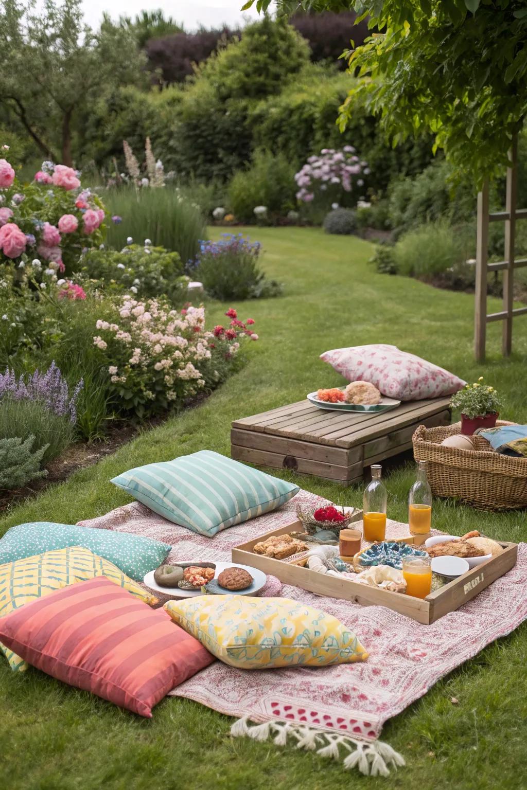 A cozy garden picnic creates a laid-back but lovely Sweet 16 celebration.