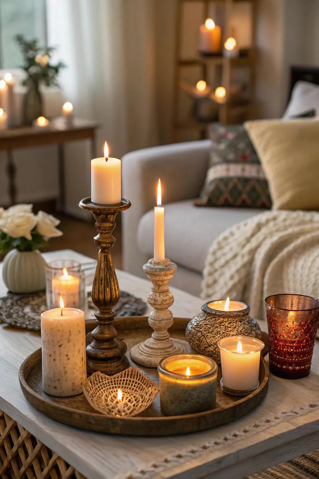 Candles imbue your living space with warmth and an element of enchantment.