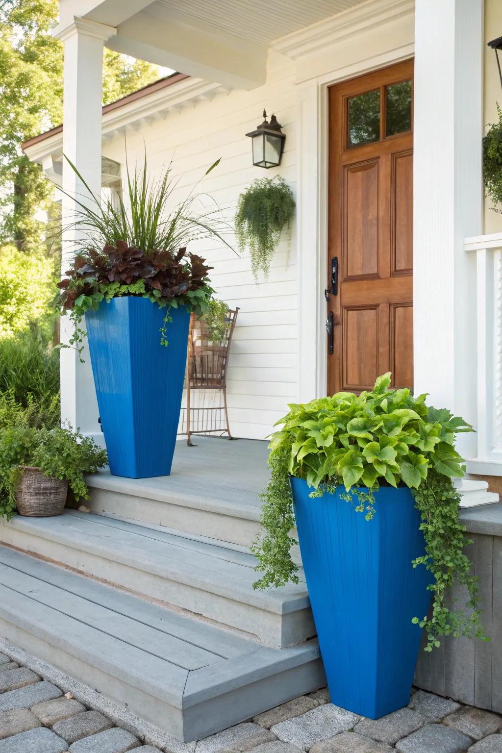 Dazzling containers can totally reinvent the look of your porch.