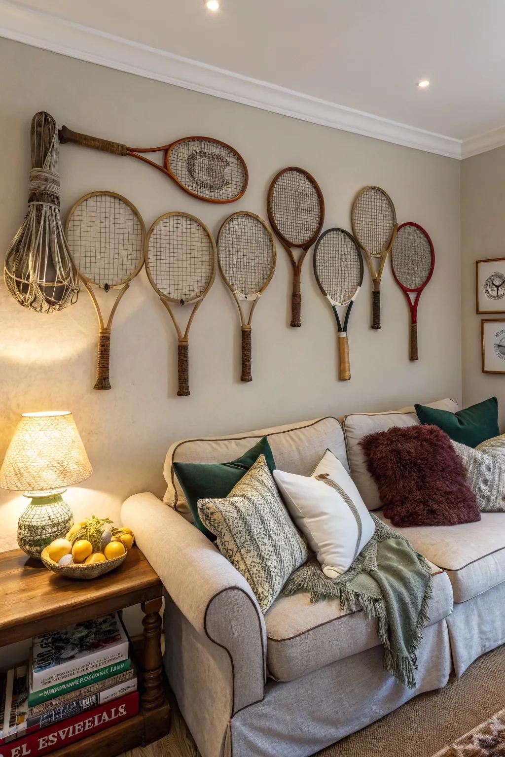 Classic net frames serve as eye-catching wall decor.
