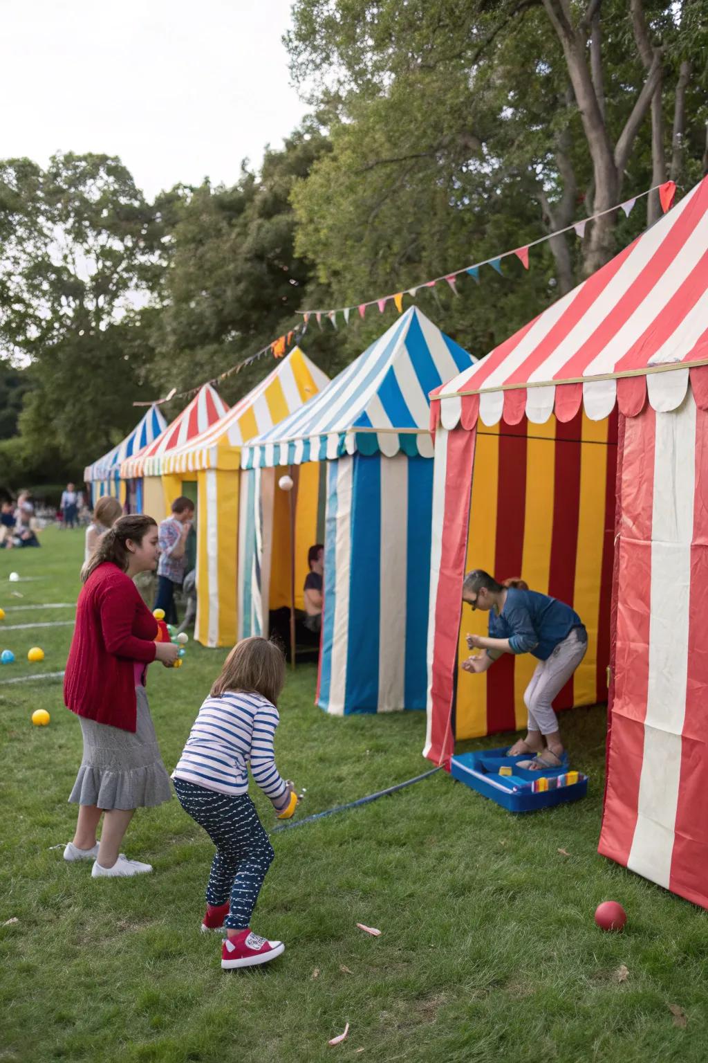 DIY booths vividly bring the carnival atmosphere to life.