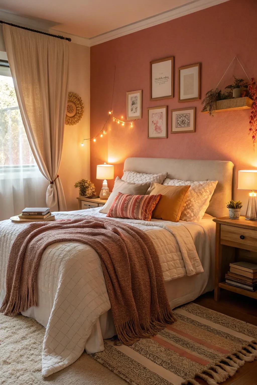 A perfectly inviting and cozy bedroom for relaxation.
