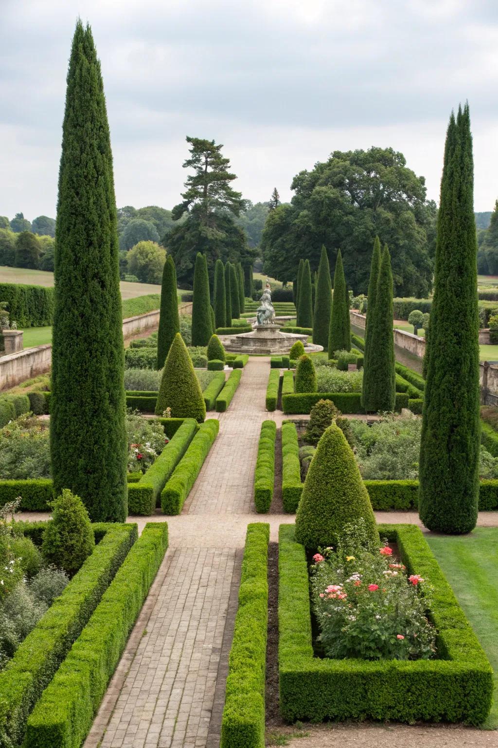 Infuse your garden with a classic vibe through a structured layout featuring Emerald Arborvitae.