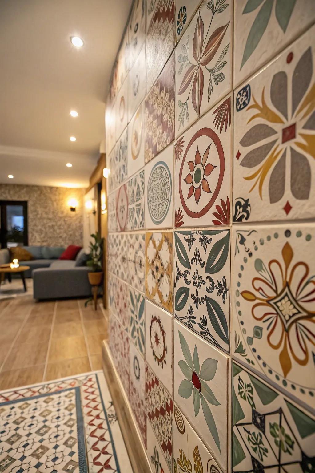 Add creative elegance with patterned tiles.