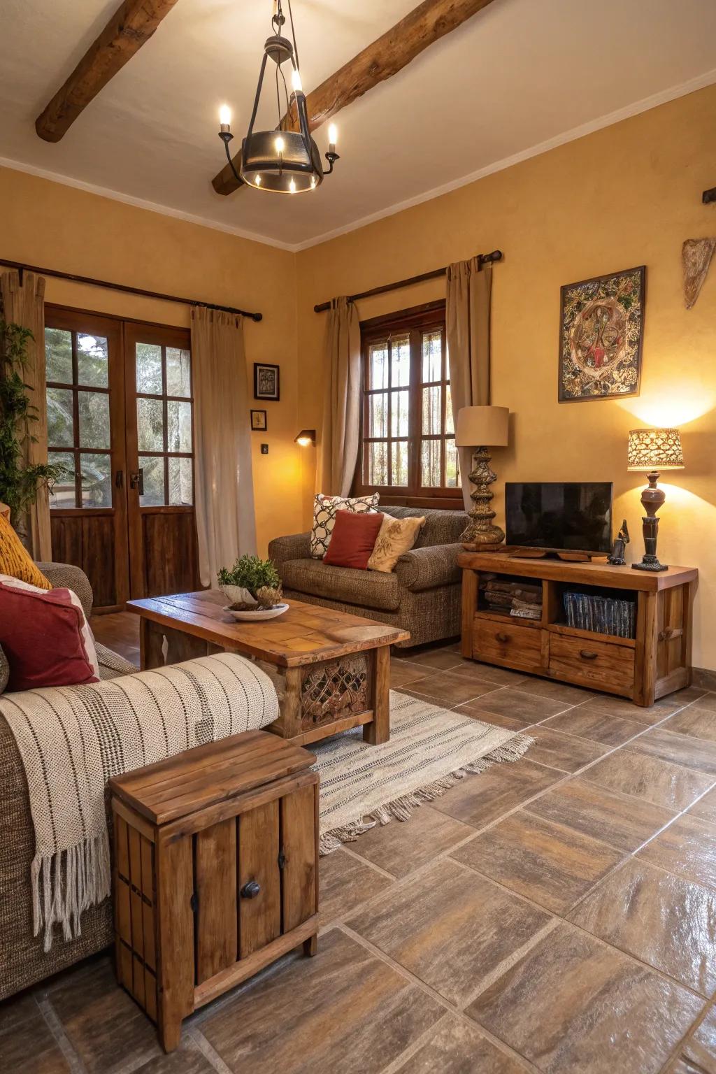 Wood-look tiles offer all the warmth of wood with the added benefit of tile's robust durability.