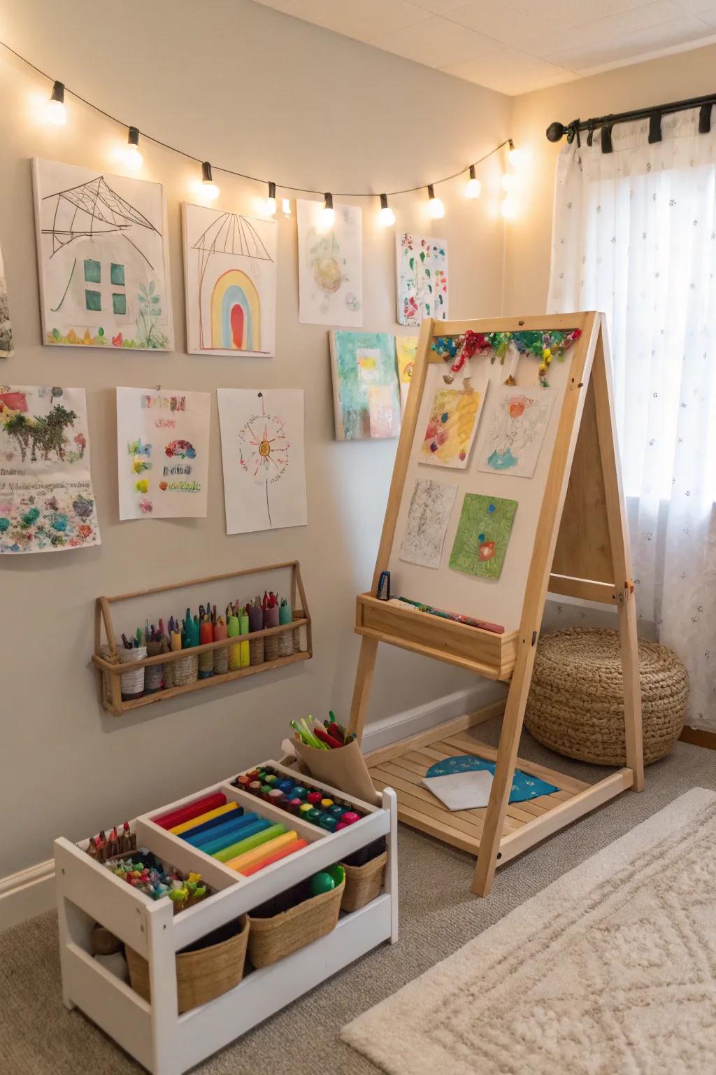 A miniature art area for promising young talents.