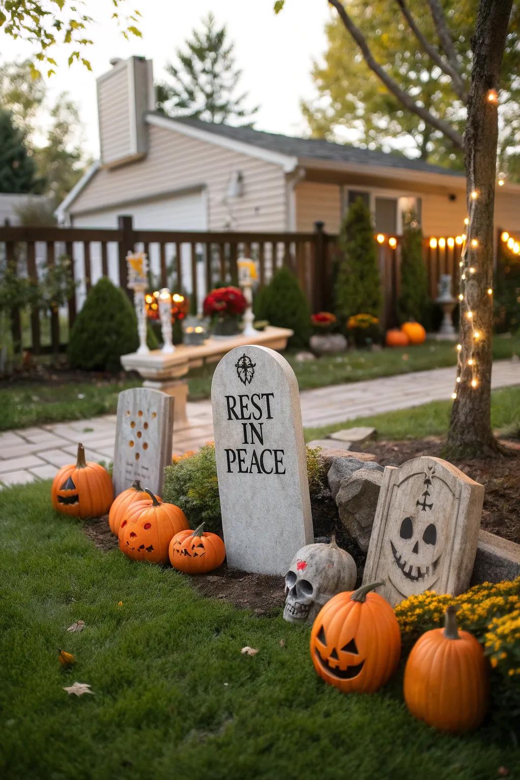 Foam boards provide a versatile platform for crafting individualized gravestones.