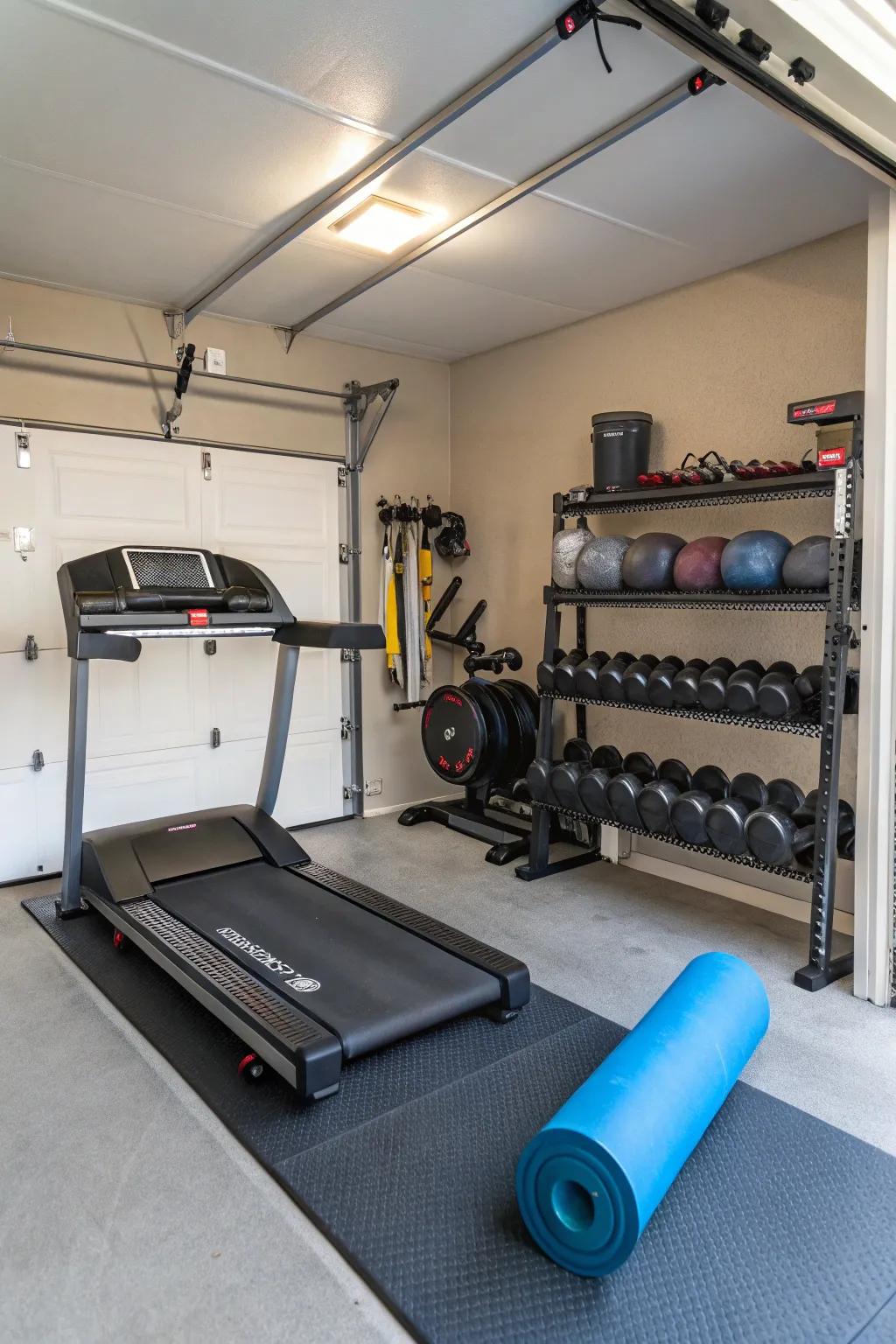 Redesign your garage as a versatile fitness destination.