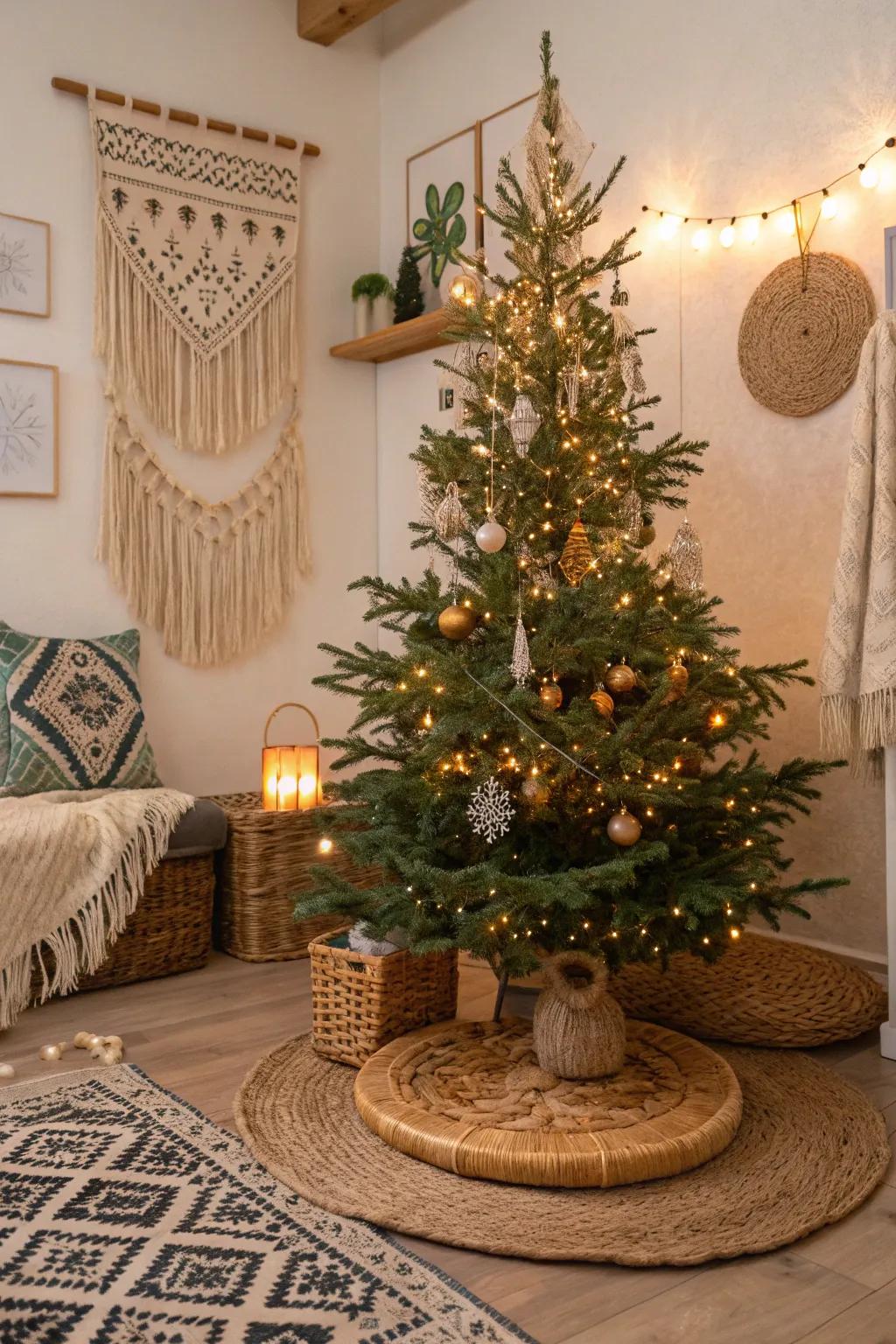 Rattan tree skirts introduce country-style beauty to your holiday landscape.