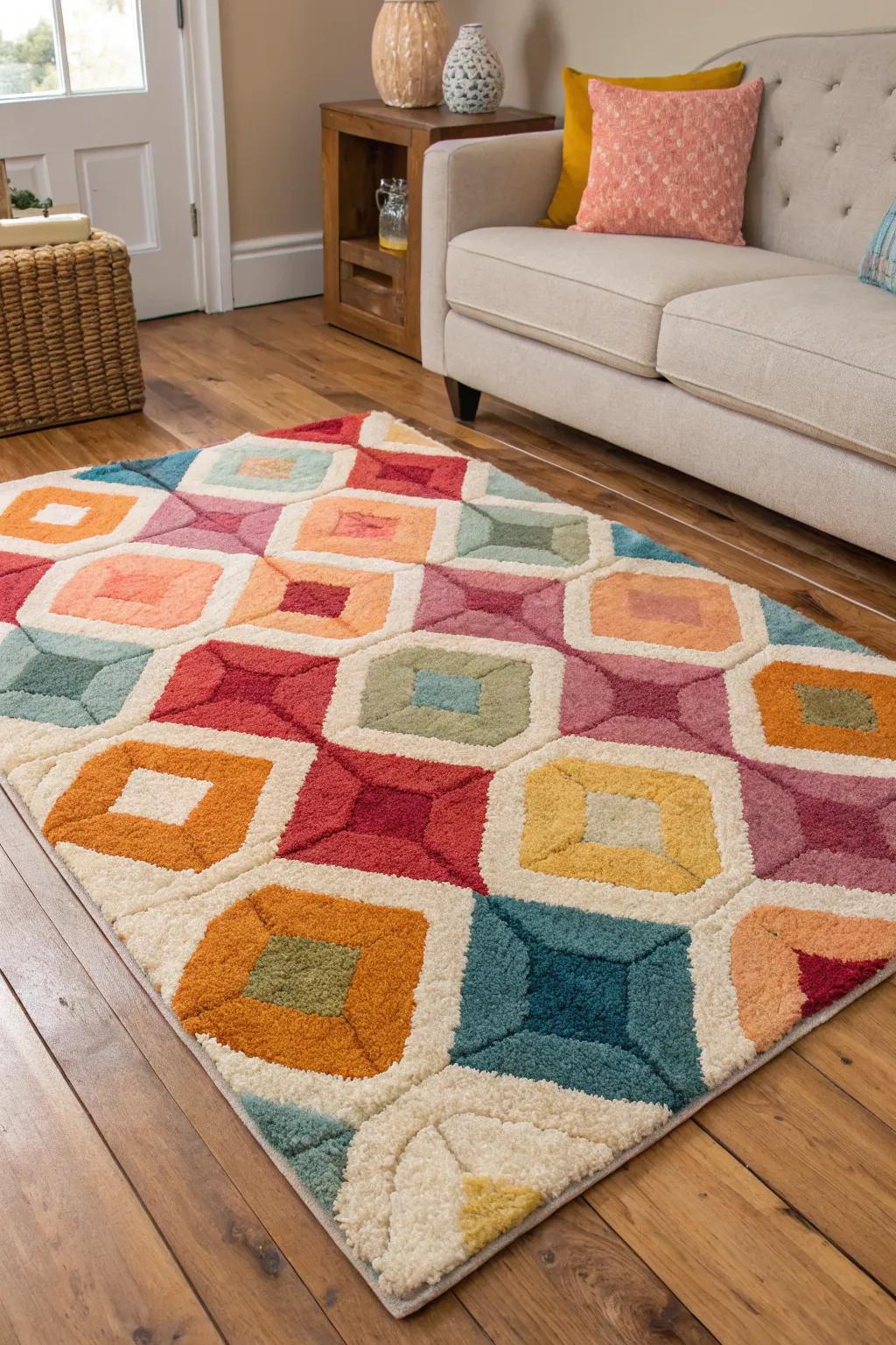Eye-catching geometric designs inject vitality and flair into your dwelling.