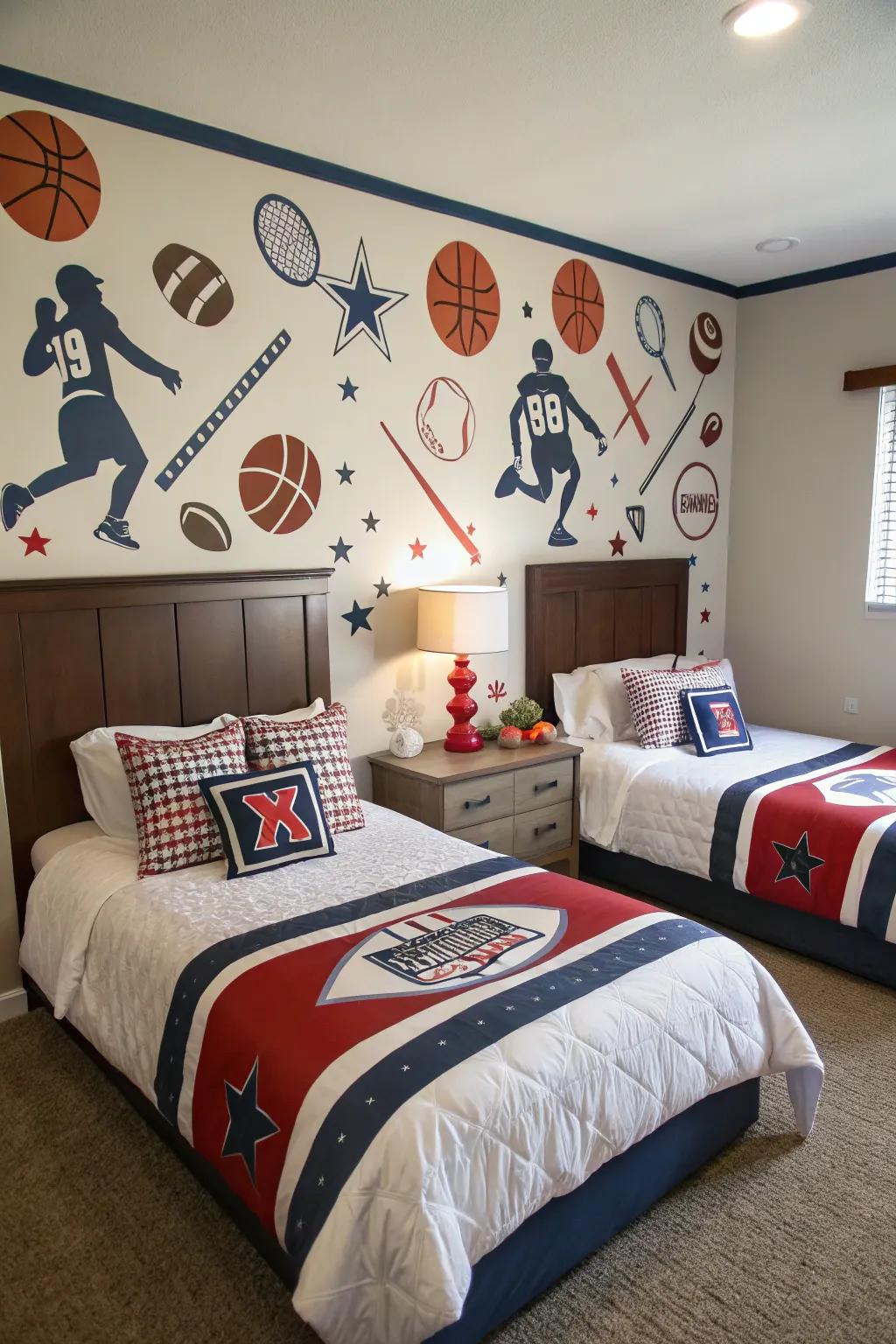 Athletic-focused decorations for the little players in your home