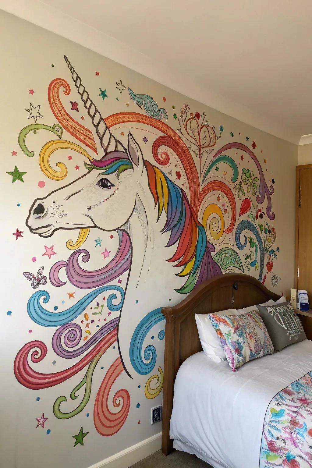 Unicorn wall art invigorates fantasy in any space.