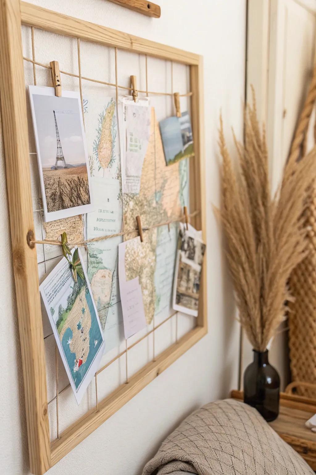 Begin a visual journey with a beautifully organized travel board, blending simple design with a passion for seeing the world.