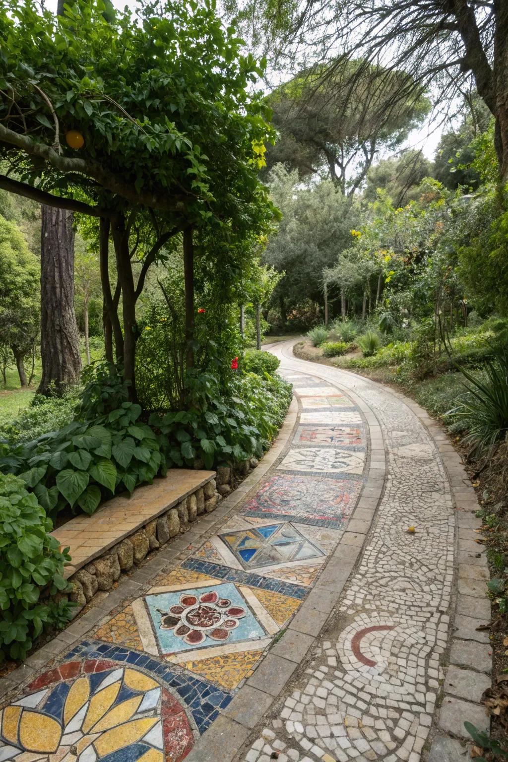 Build a walkway that’s a vivid piece of artwork, filling your garden with color and personality.