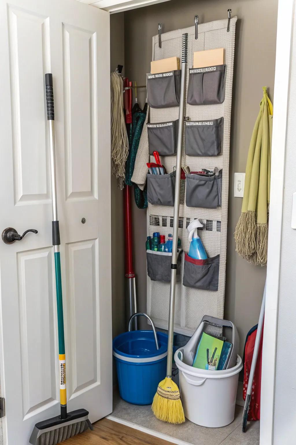 Using the door's back is a great way to make your storage options much bigger.