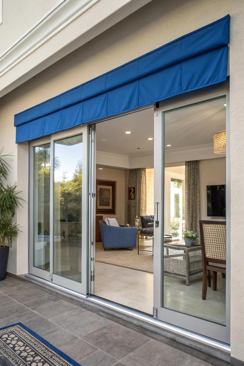 A striking color contrast can make your sliding doors a standout feature.