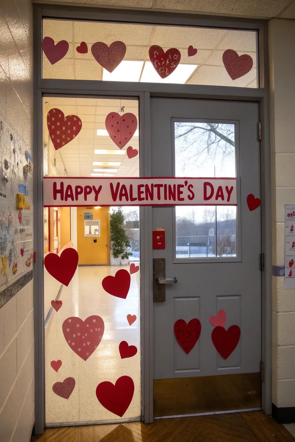 A doorway filled with the spirit of love and Valentine&rsquo;s Day joy.