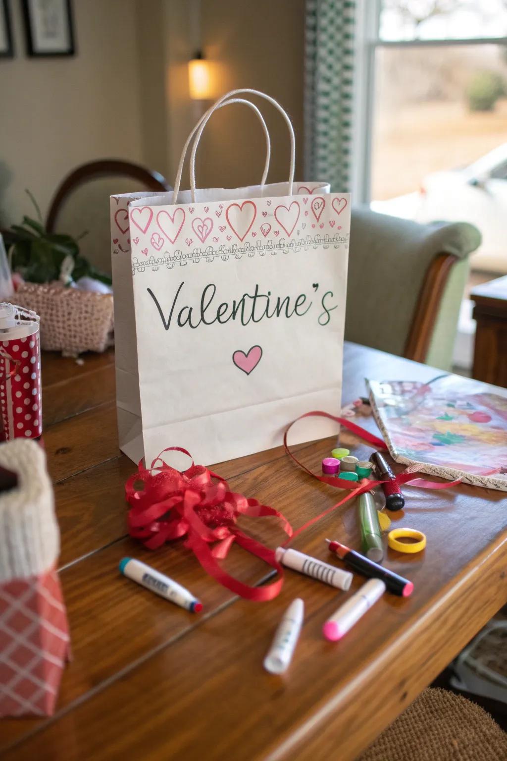Gift bag showing a heartfelt, personalized message.