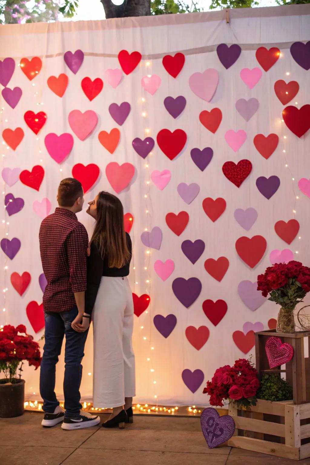 A lively heart-themed background ideal for photos.