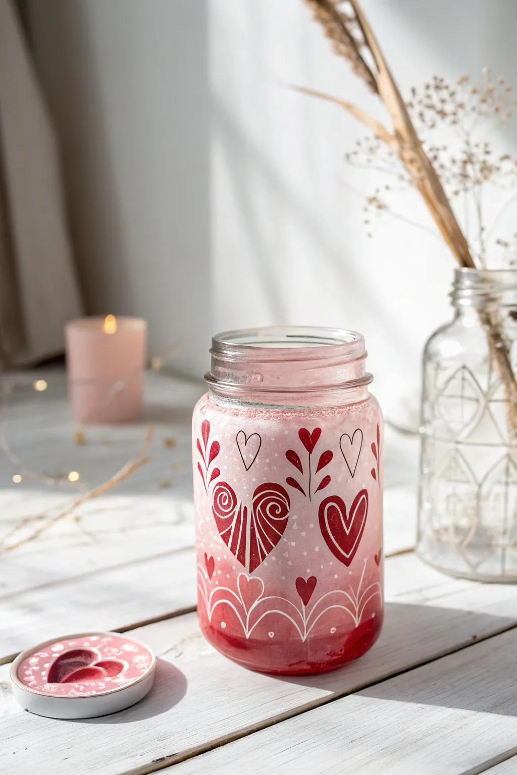 Convert your jars into Valentine's artistic statements with an infusion of paint and affection.