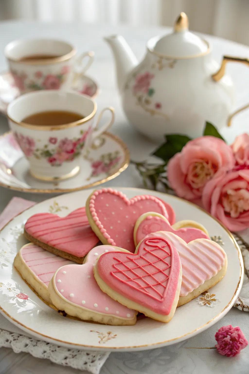 Scrumptious confectionary hearts with roseate glazing for Valentine's Day.