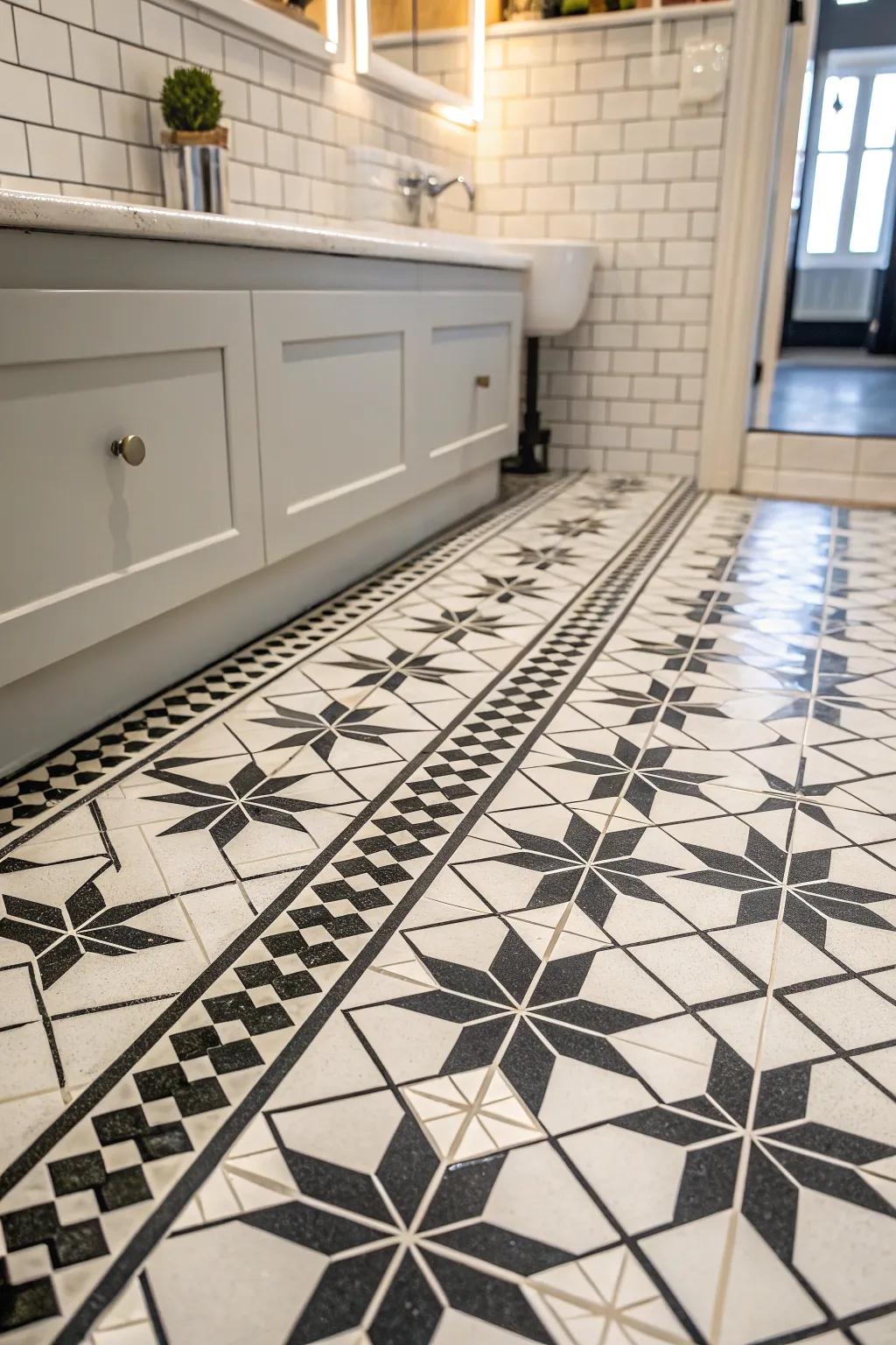 Checkerboard tiles impart a suggestion of Victorian refinement.