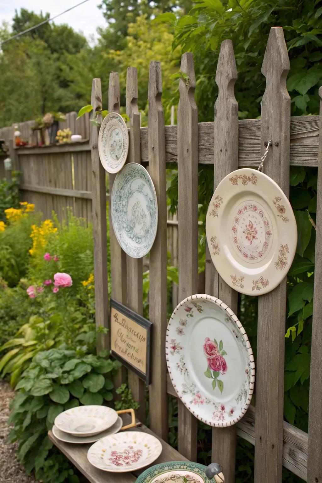 Suspend vintage decor for a distinctive garden accent.