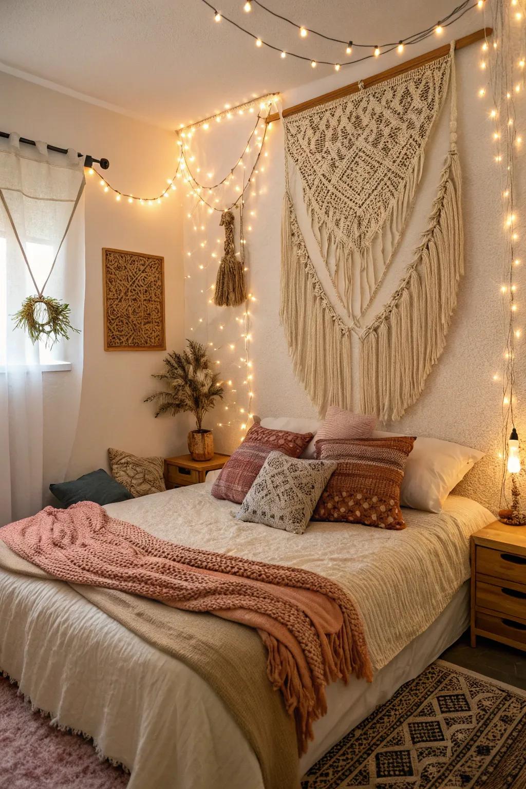 Macrame adds a cozy, bohemian vibe to any room.