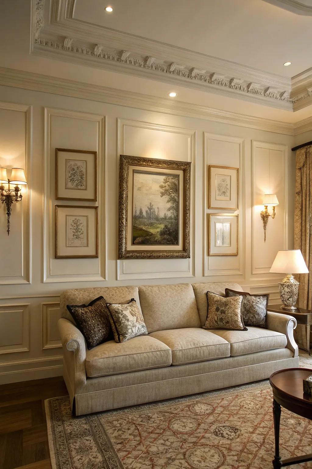 Design a stylish setting using panel molding.