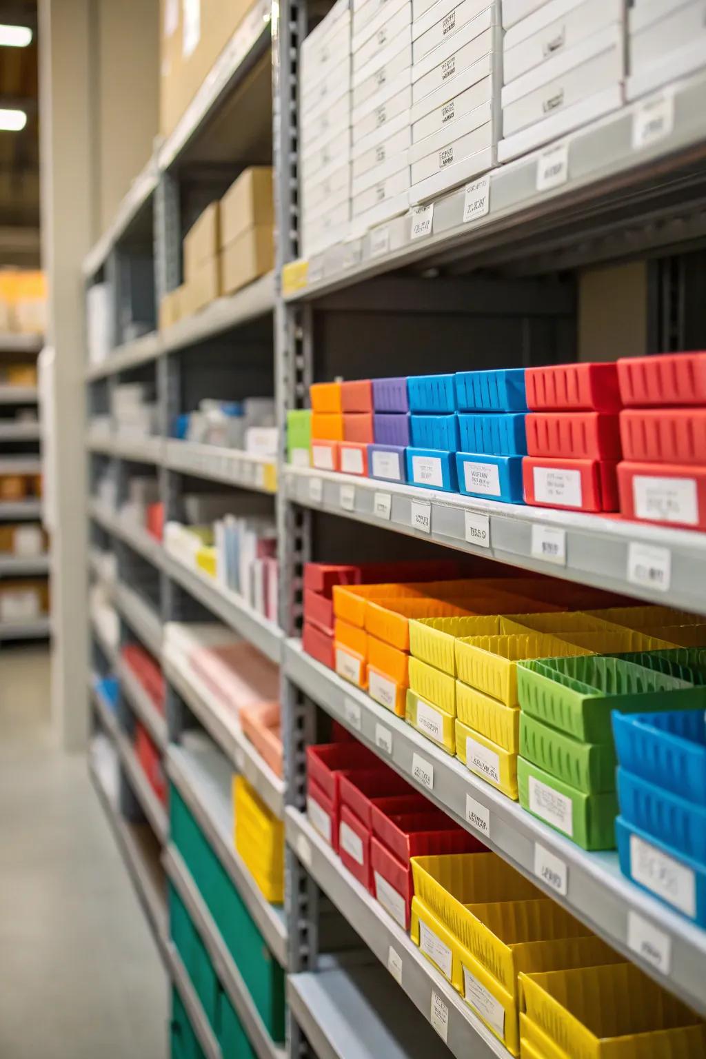 Hue-coded labels facilitate rapid object discovery.