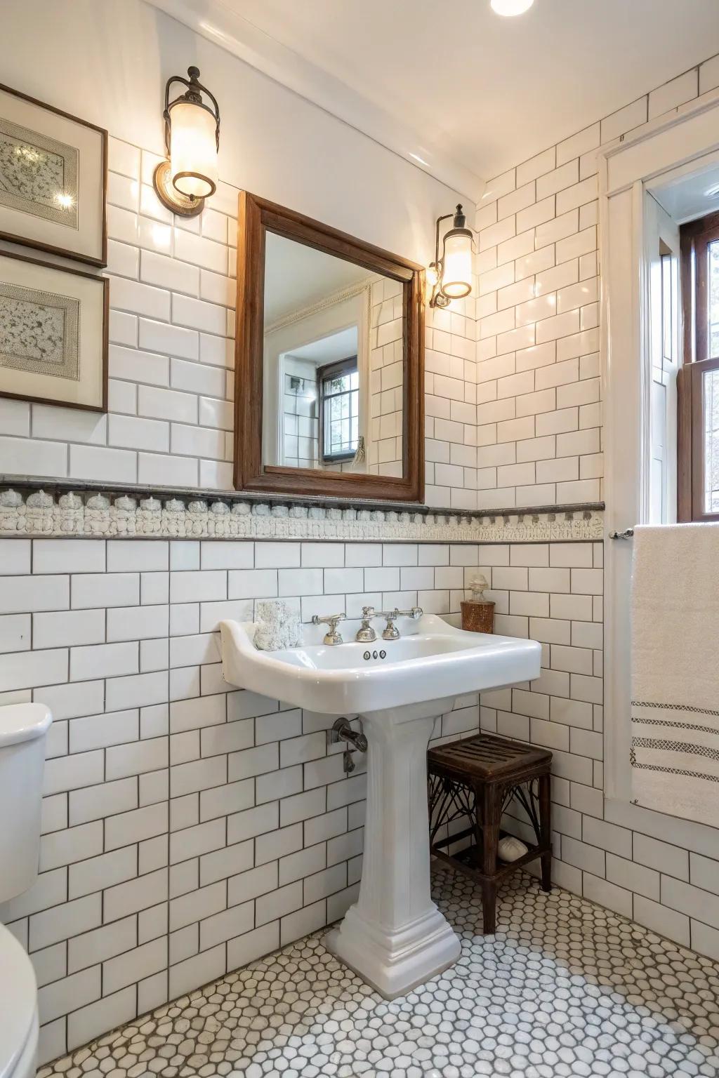 Everlasting rectangular tiles infuse a hint of timeless elegance.