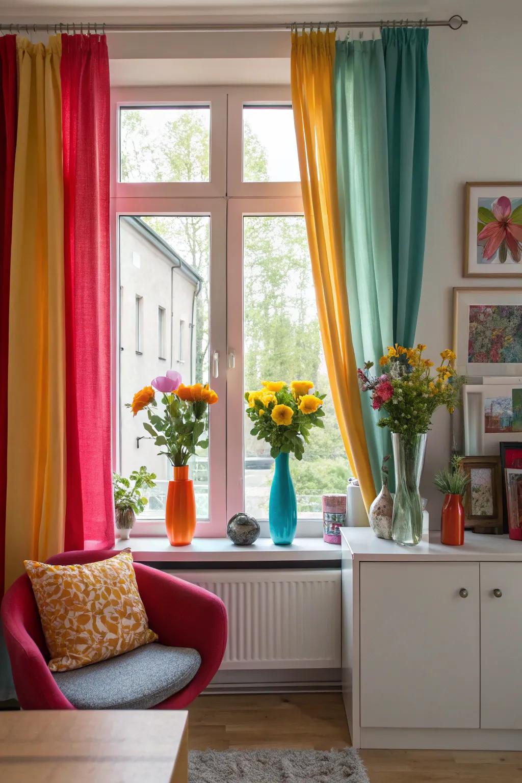 Vibrant colors make this window display burst with excitement.