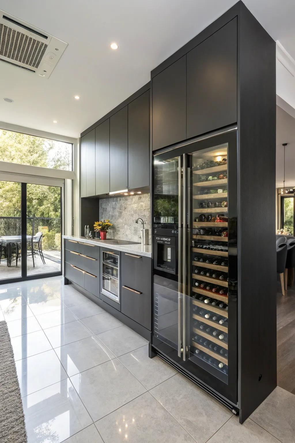Maintain your wine at the perfect temperature with a seamlessly integrated wine cooler.