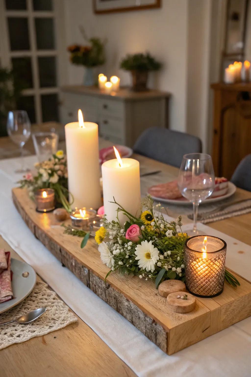 Perfect your dining space with a countryside slicing board centerpiece.