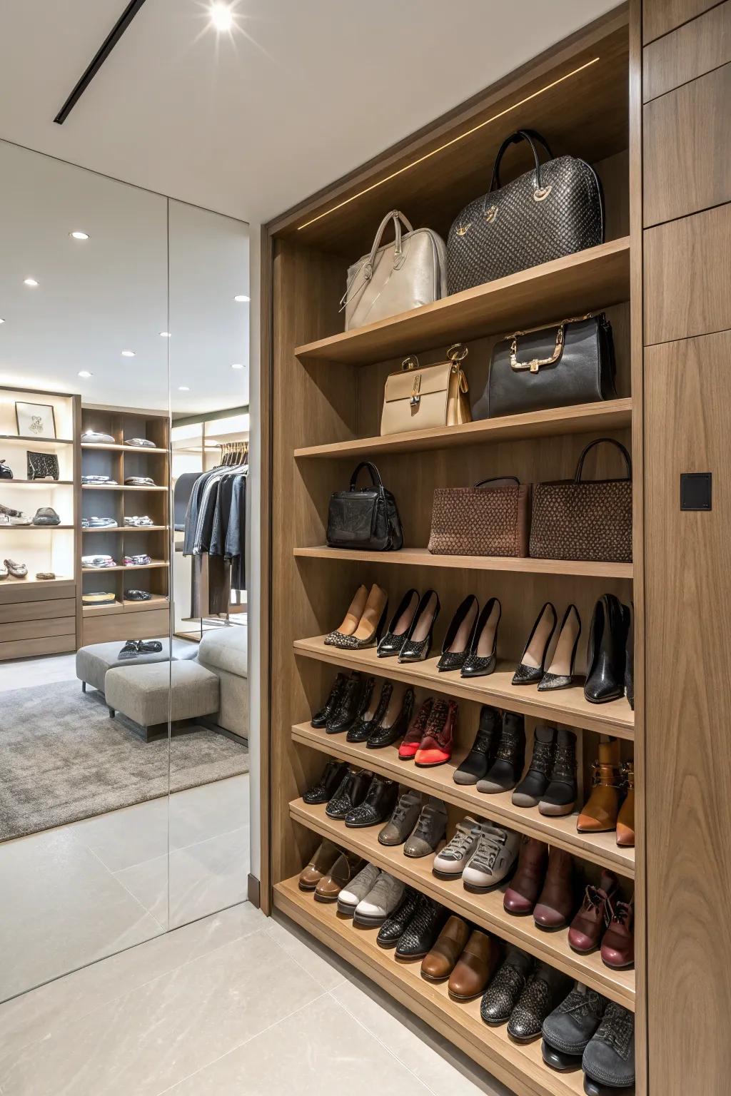 Undisguised shelves provide effortless access and a trendy showcase.