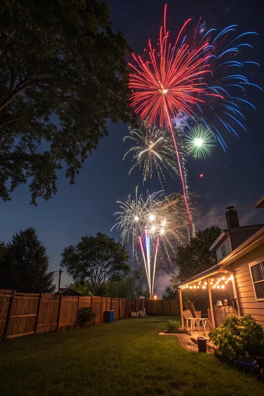 A surprise skyburst show is a stunning finale to a memorable evening.