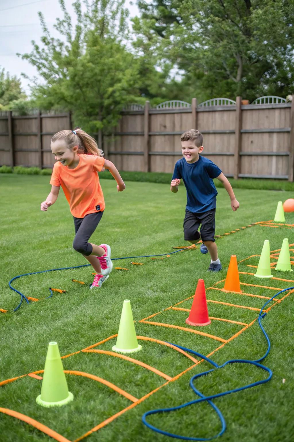 Challenge yourself with a backyard challenge course.