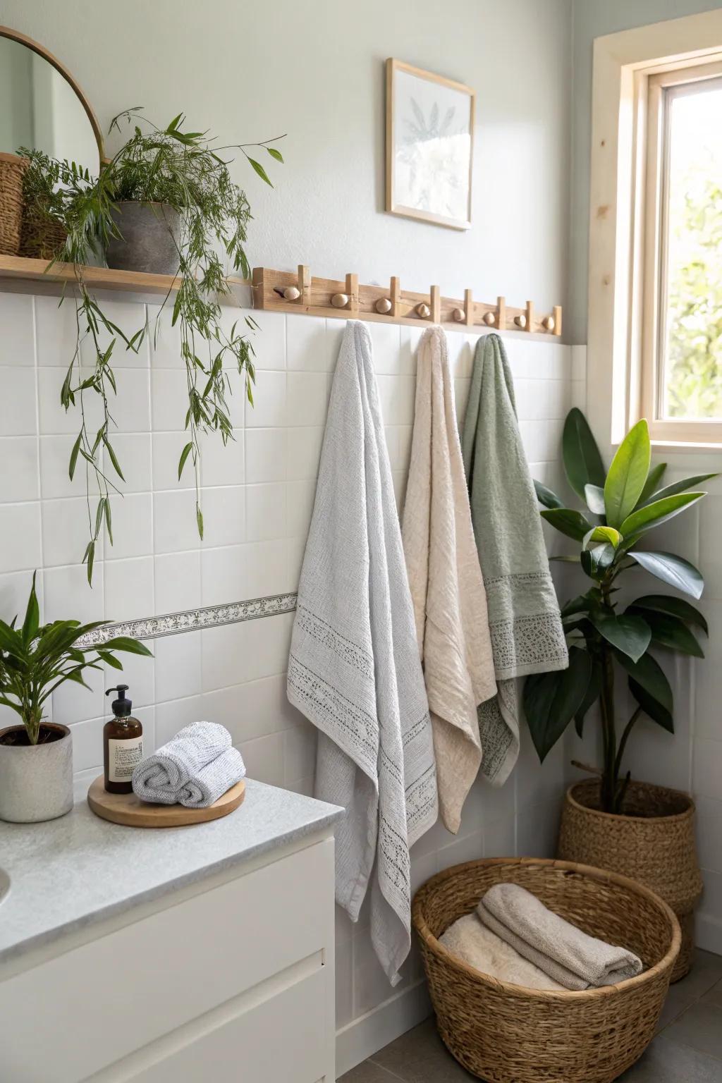 Simple pegs provide a sleek and simple storage solution.