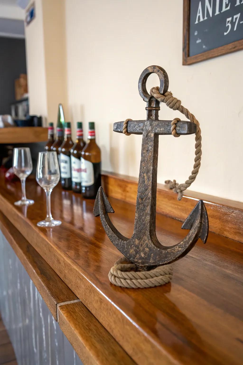 Incorporate maritime flair to your bar using a decorative bottle remover.