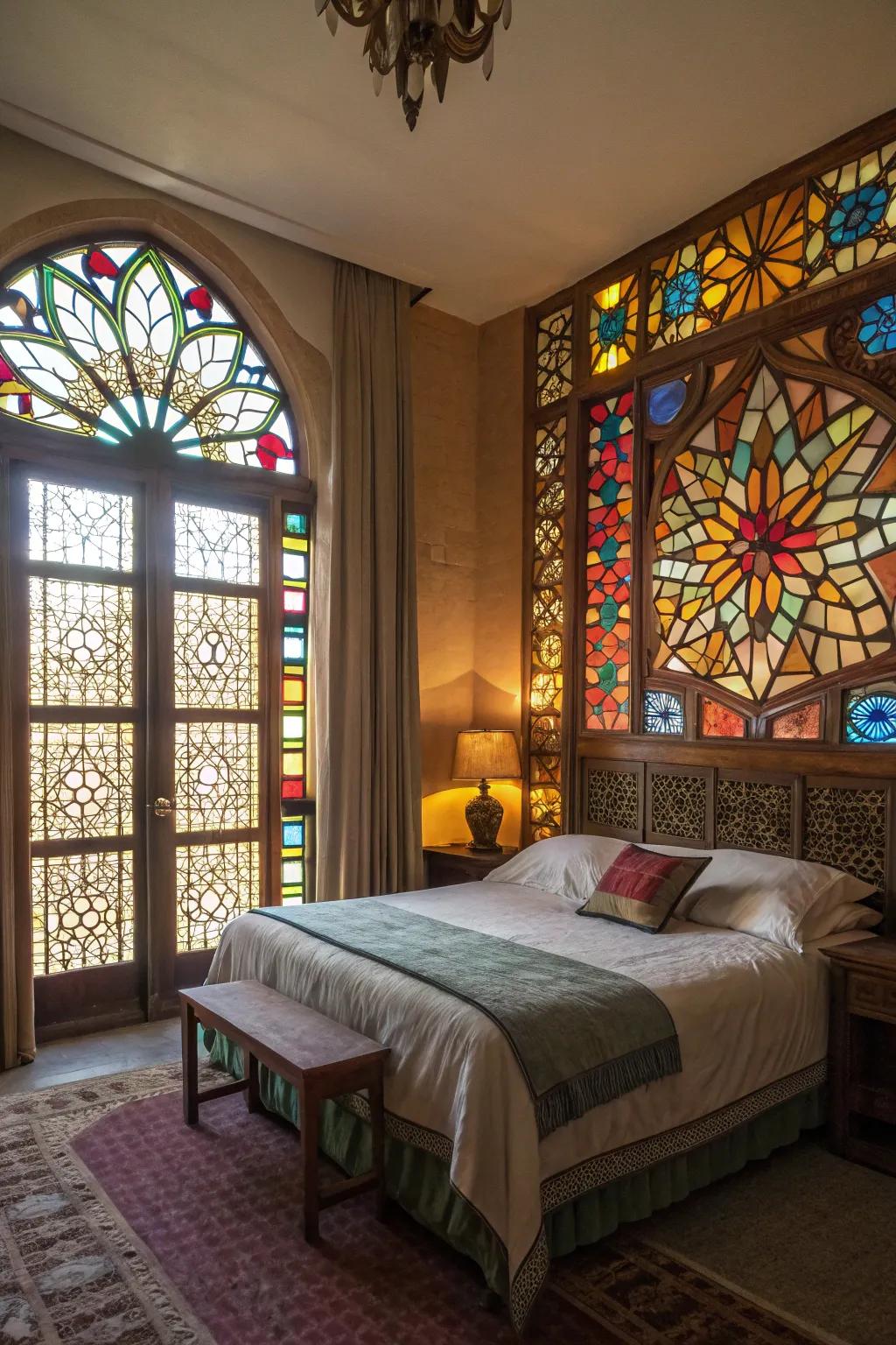 Colored glaze adds a unique and artistic flair to your windows.