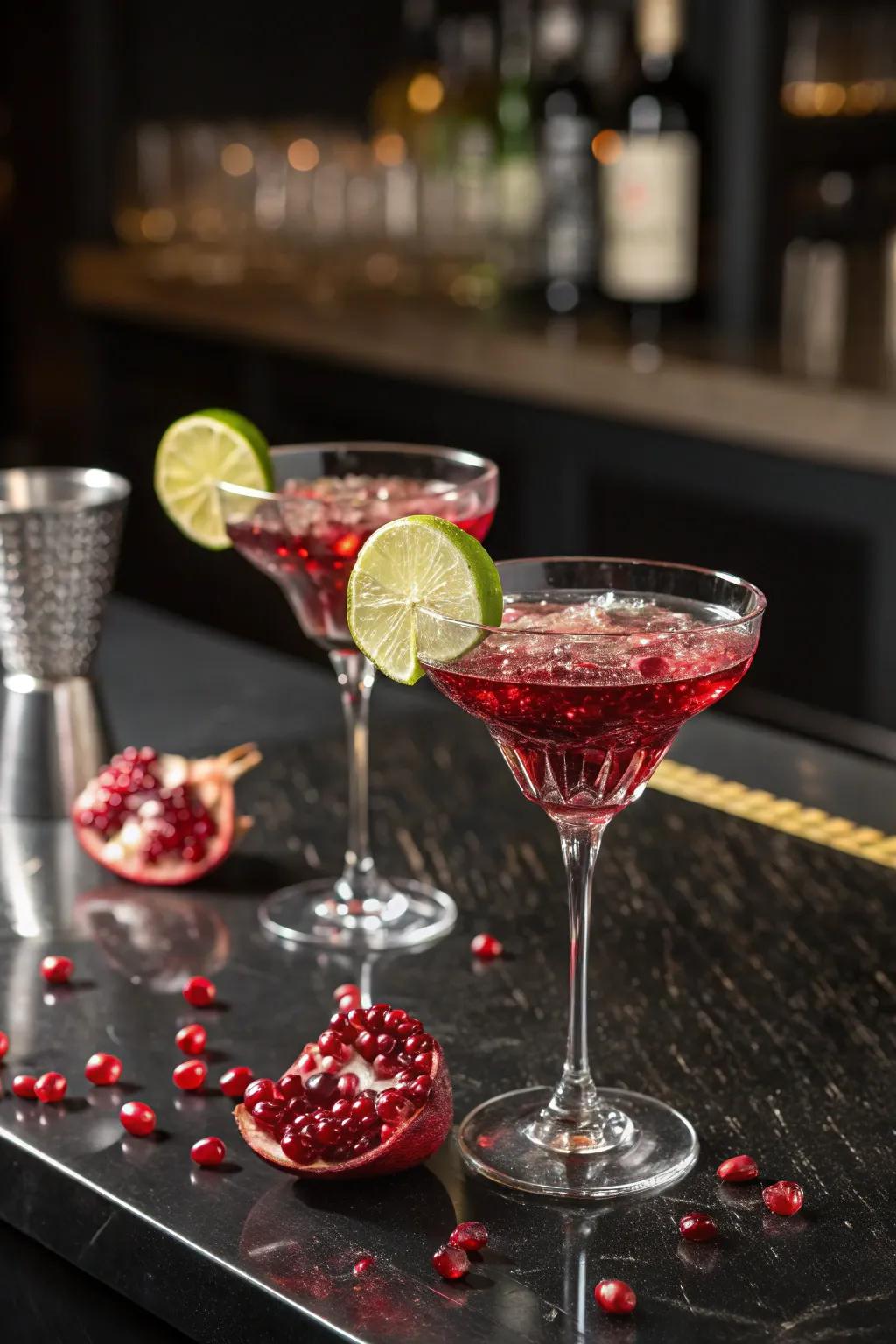 Sophisticated garnet essence mixed beverages perfect for a ruby-themed toast.