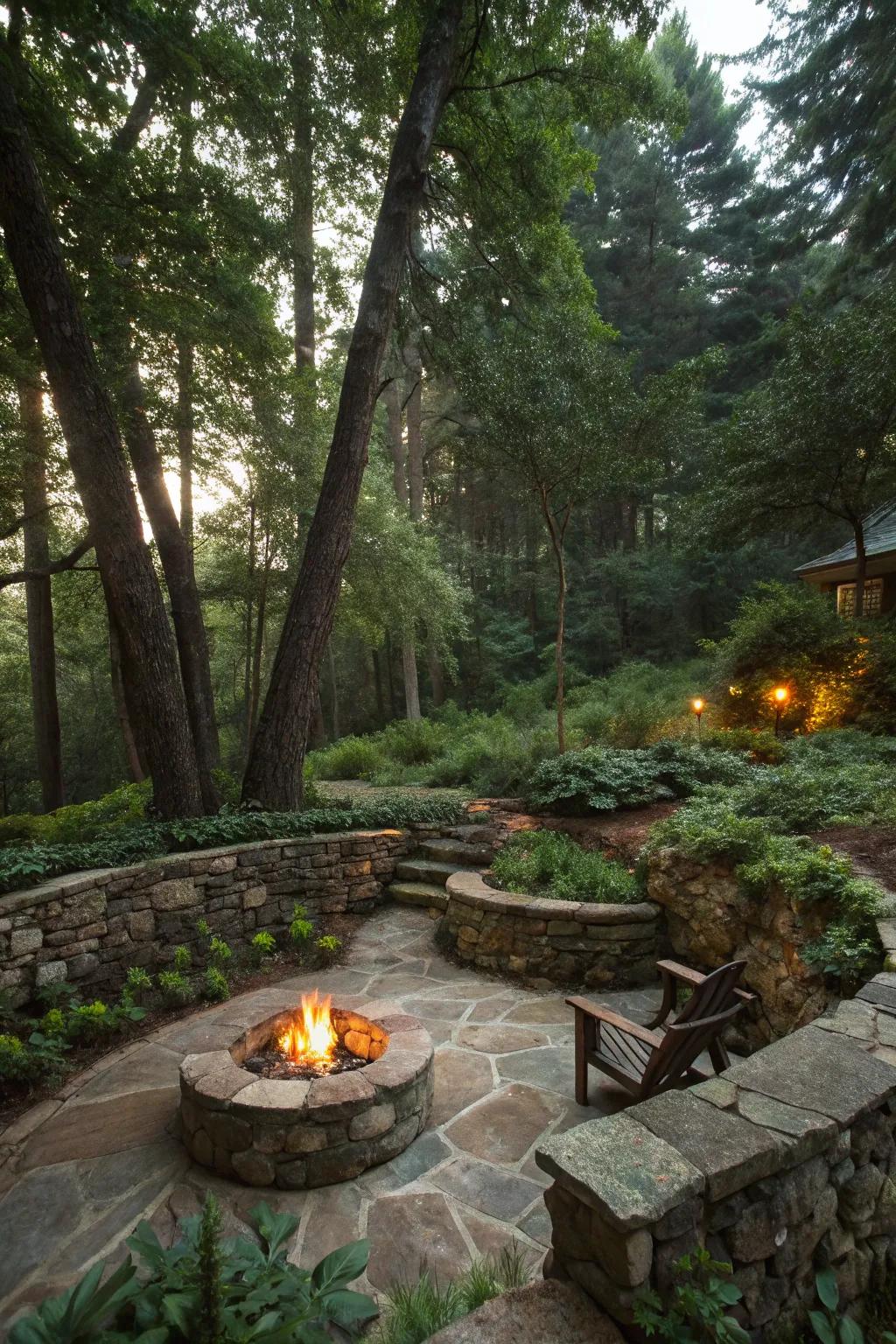 Fashion a private escape with a hidden oasis fire pit in your yard.
