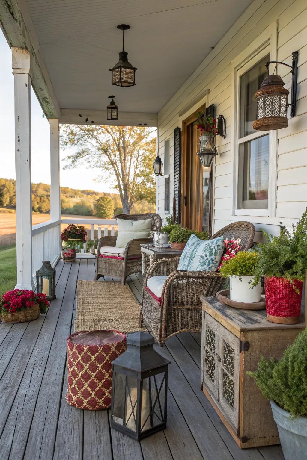 A random mix of styles makes your porch uniquely yours.